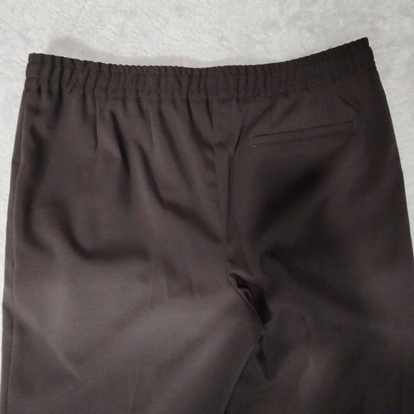 Reiss Trousers Mens 34 (34x28) Dark Aubergine Wool Nakata Drawstring Relaxed - Picture 16 of 16